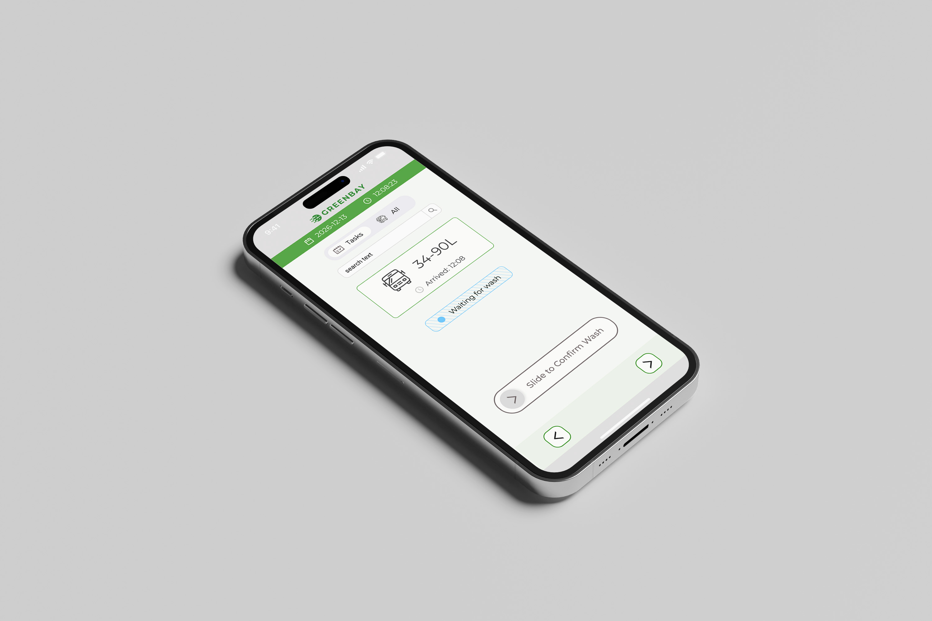 GREENBAY mobile app, operator task confirmation